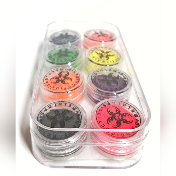 By Melolops Radioactive Face and Body Mini Water Ink Set 8 Neon UV Shades NIB - Picture 14 of 15